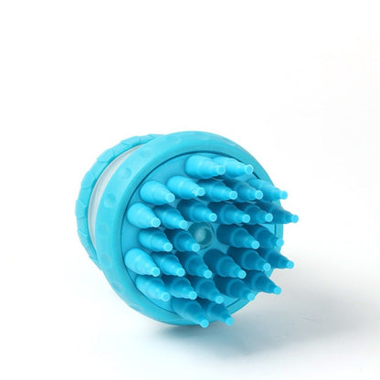 Dog Bath Brush with Massage Comb and Foot Cup